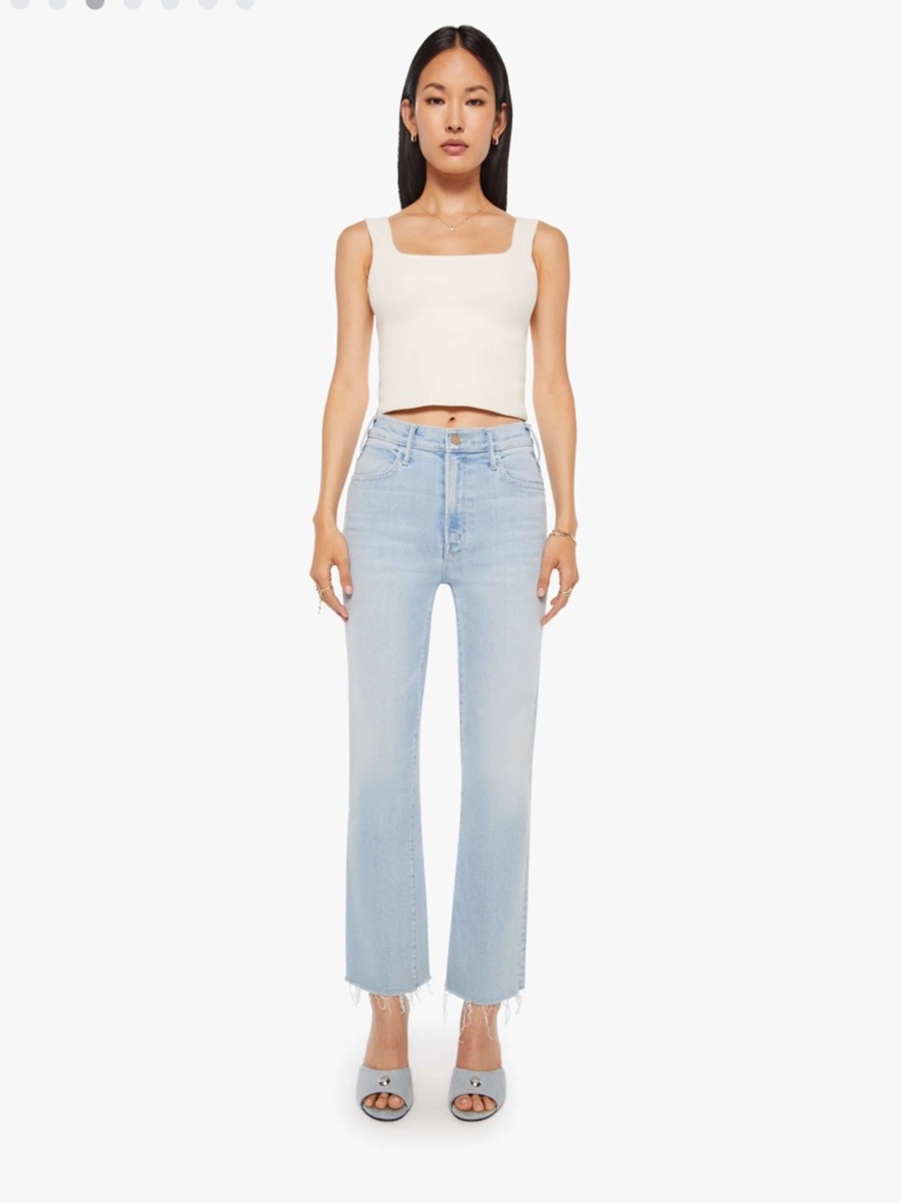NWT MOTHER The Hustler Ankle Fray. Size 25